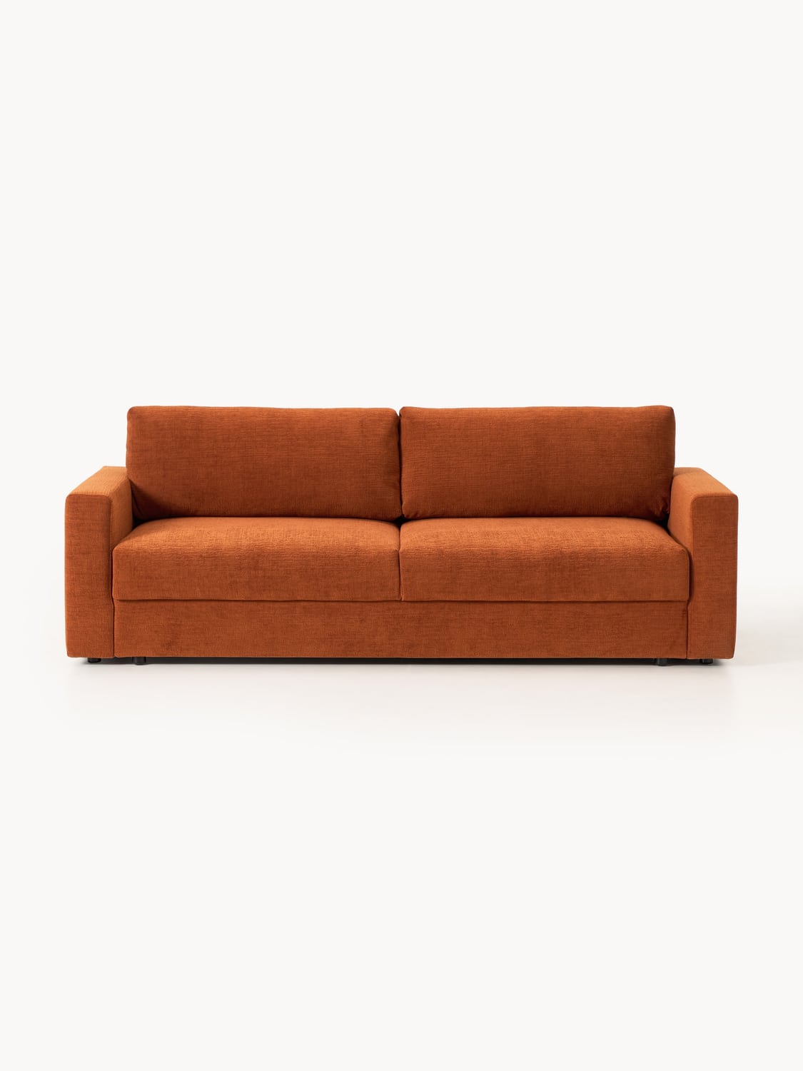 Tasha Velvet-Sofa Bed (3-seater) with Storage — Rust