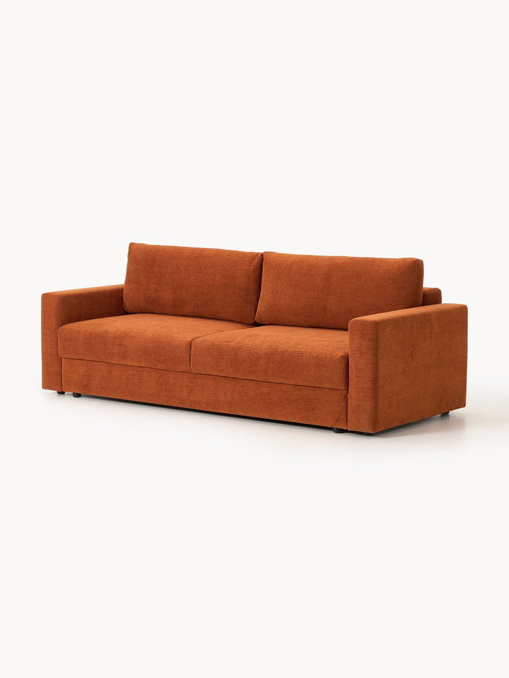 Tasha Velvet-Sofa Bed (3-seater) with Storage — Rust