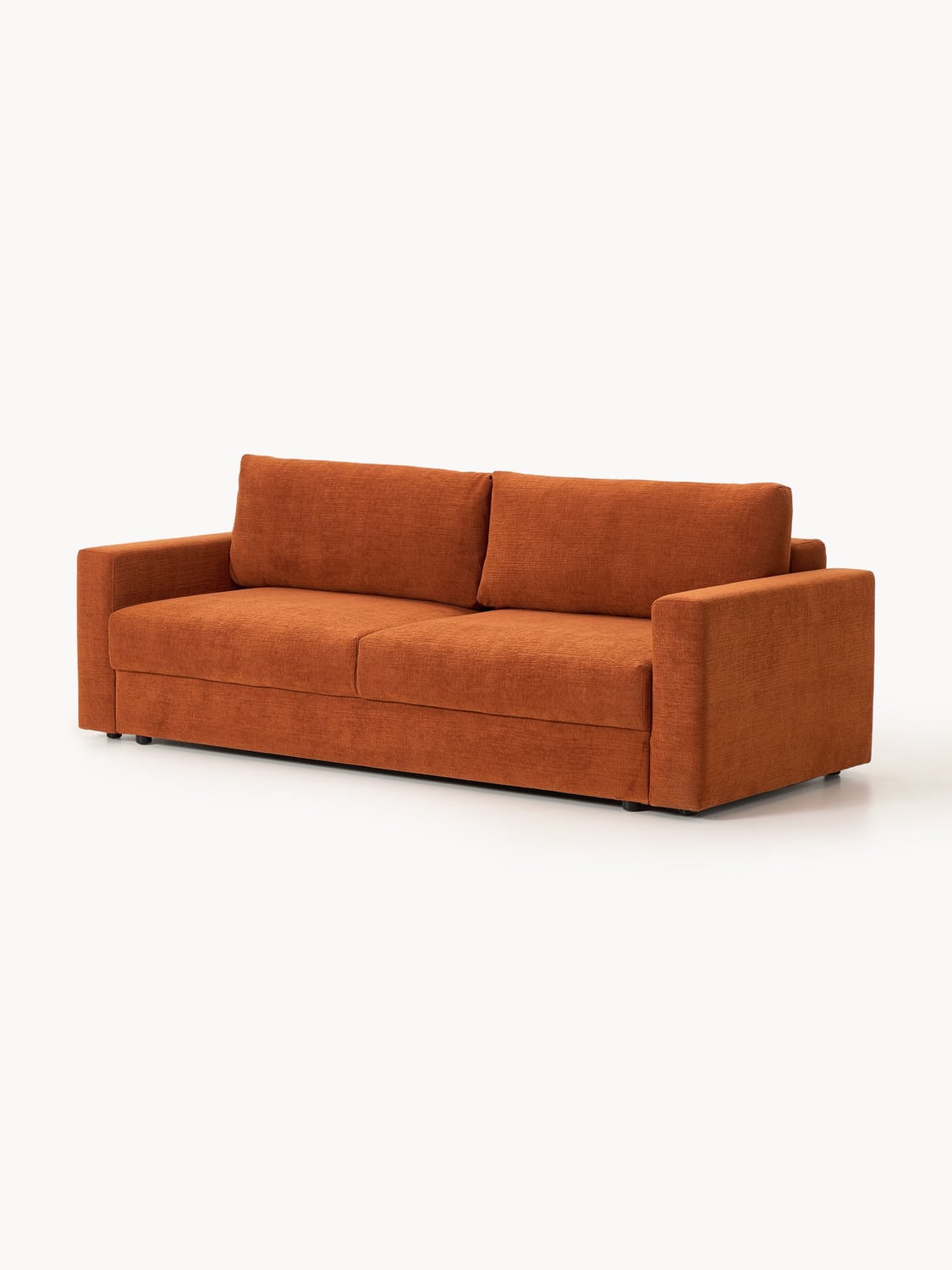 Tasha Velvet-Sofa Bed (3-seater) with Storage — Rust