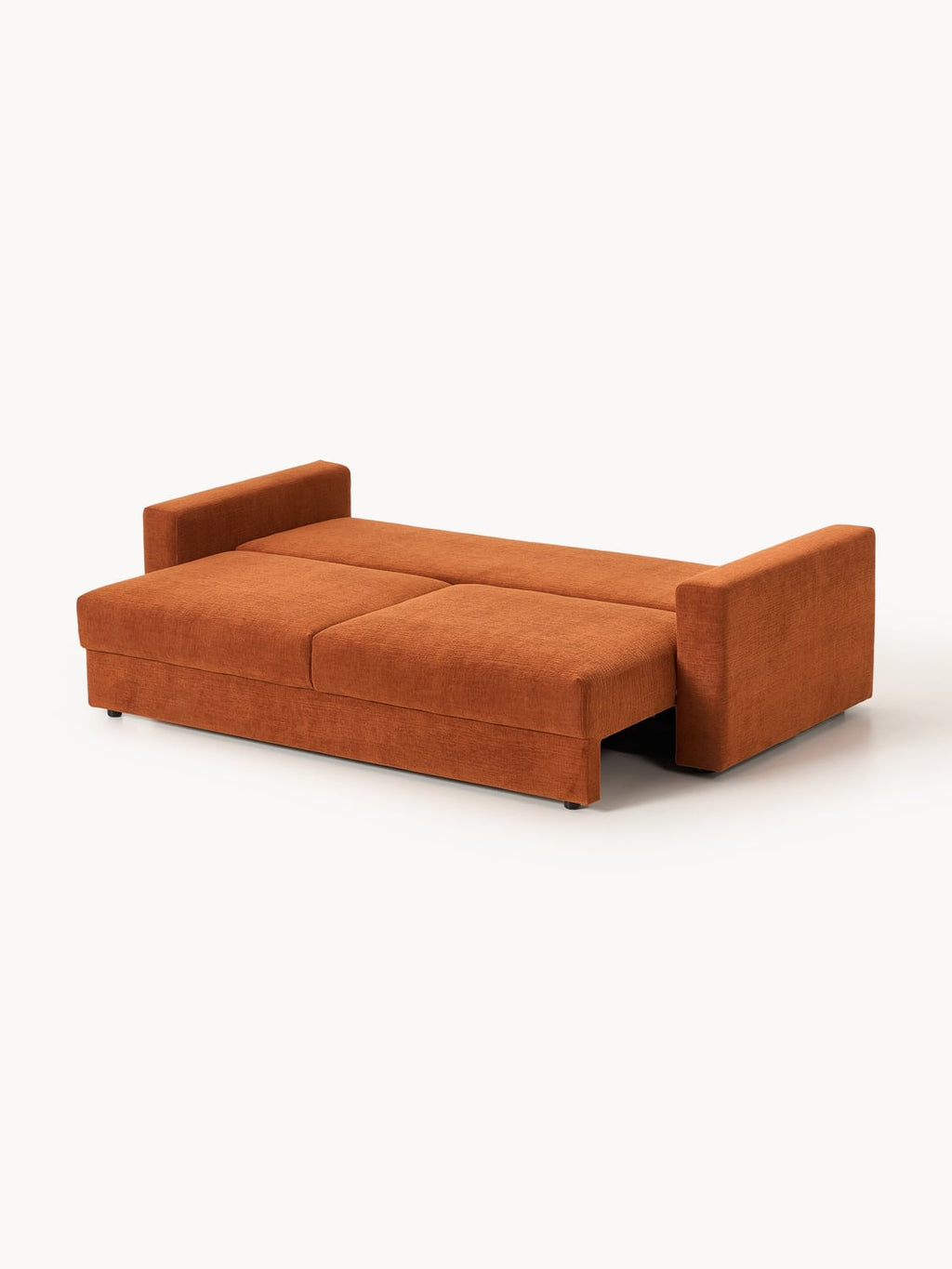 Tasha Velvet-Sofa Bed (3-seater) with Storage — Rust
