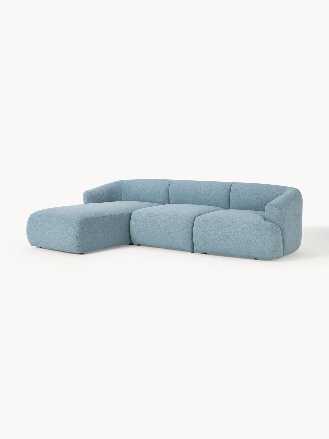 Sofia Modular Bouclé Corner Sofa (3-seater) — Grey