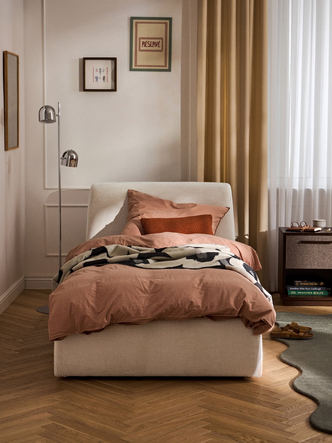 Cloud Upholstered Single Bed — Off-White