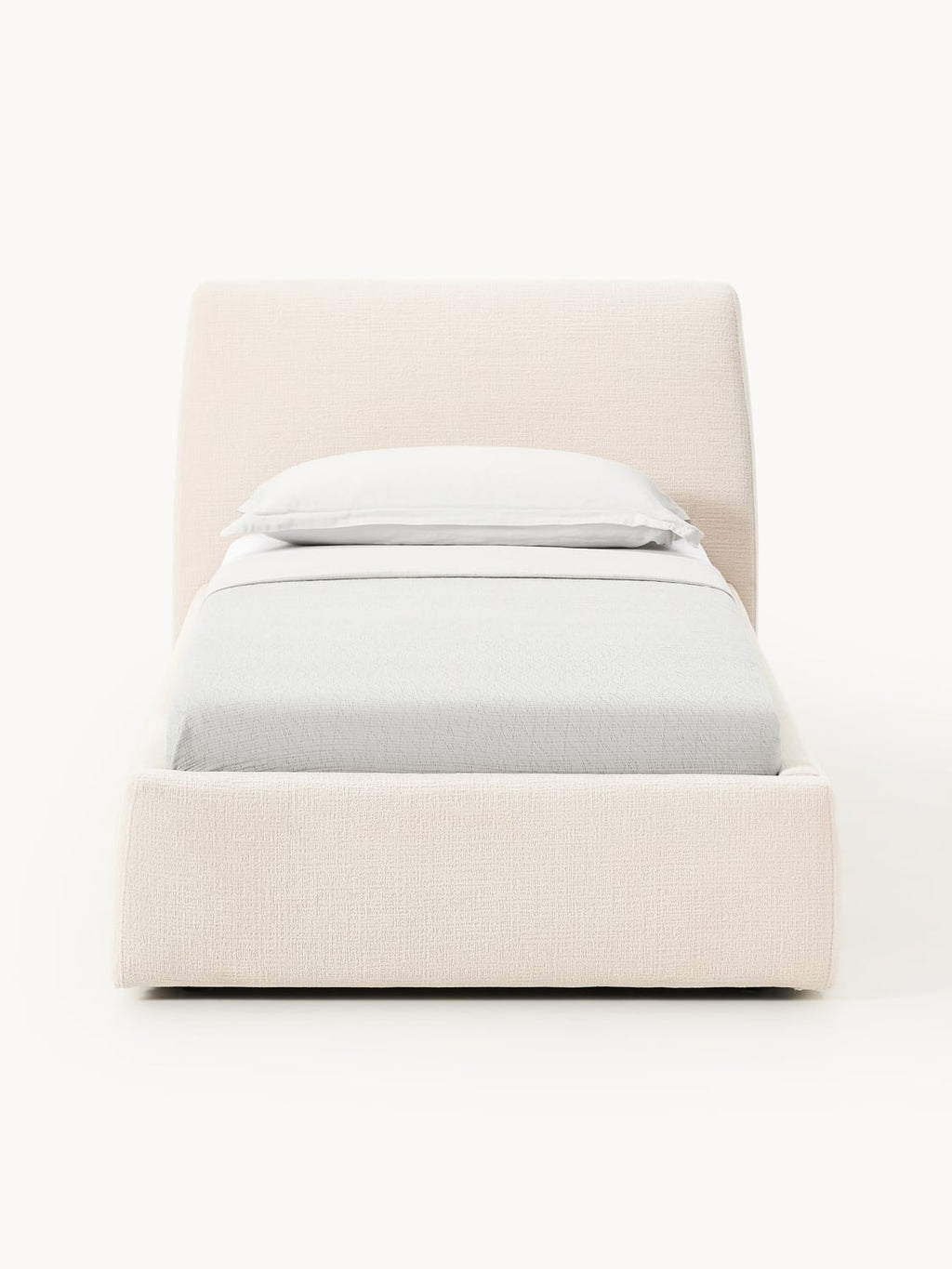 Cloud Upholstered Single Bed — Off-White