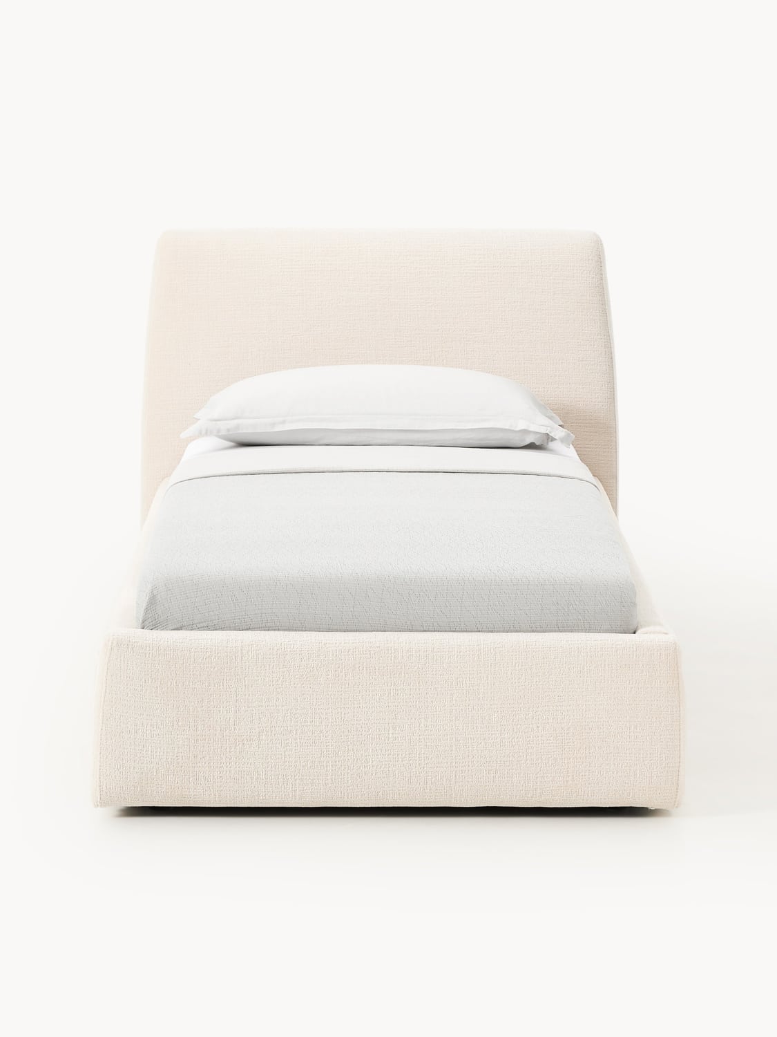 Cloud Upholstered Single Bed — Off-White