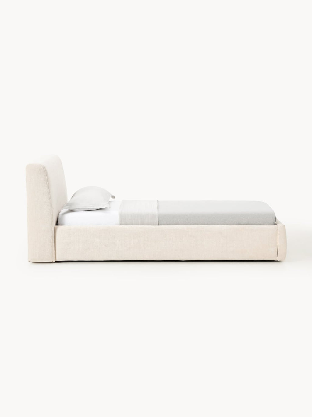 Cloud Upholstered Single Bed — Off-White