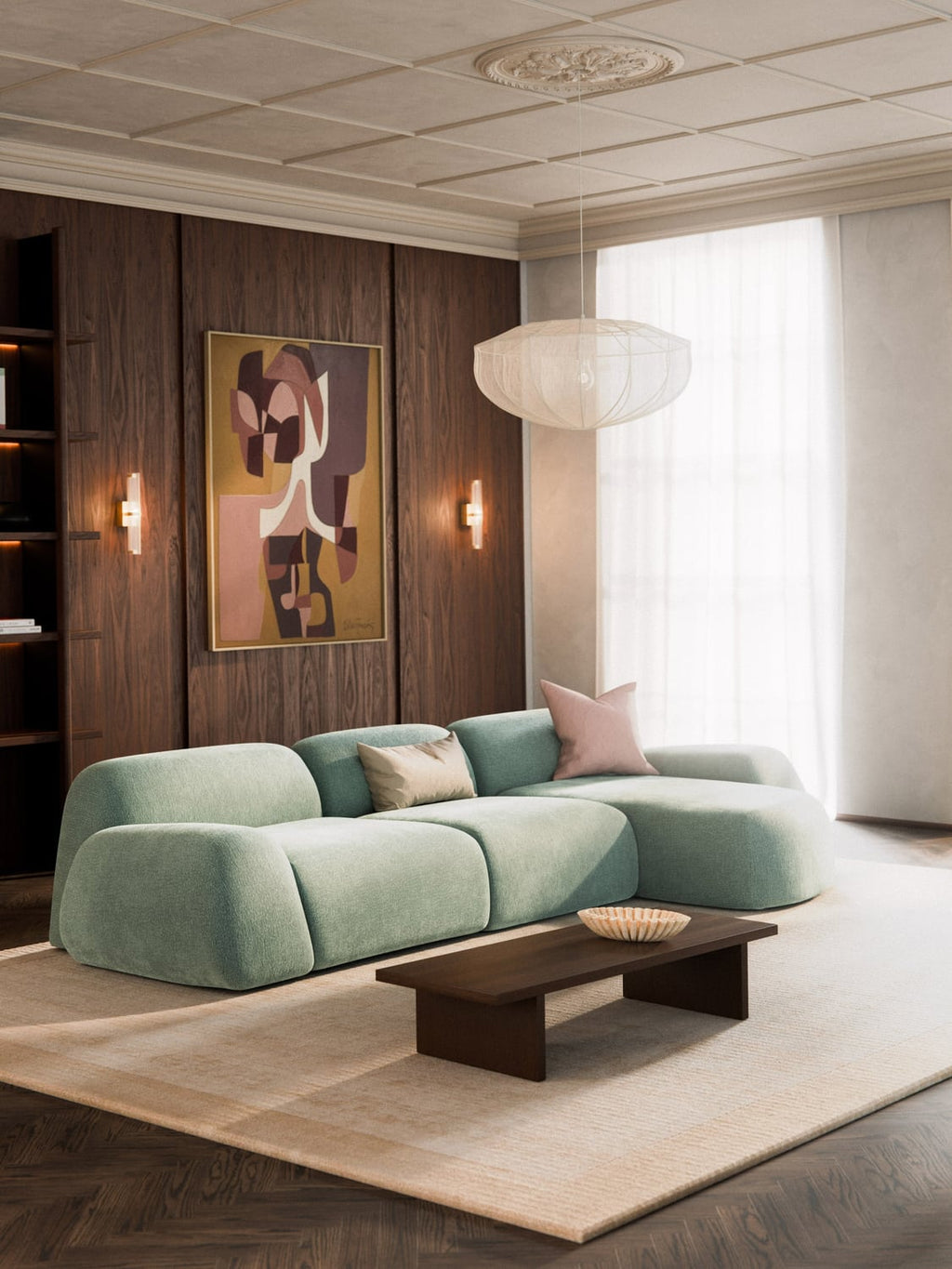 Wolke Modular Teddy-Corner Sofa (4-seater) — Pearl Grey