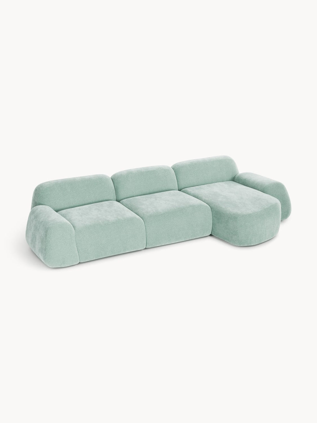 Wolke Modular Teddy-Corner Sofa (4-seater) — Pearl Grey