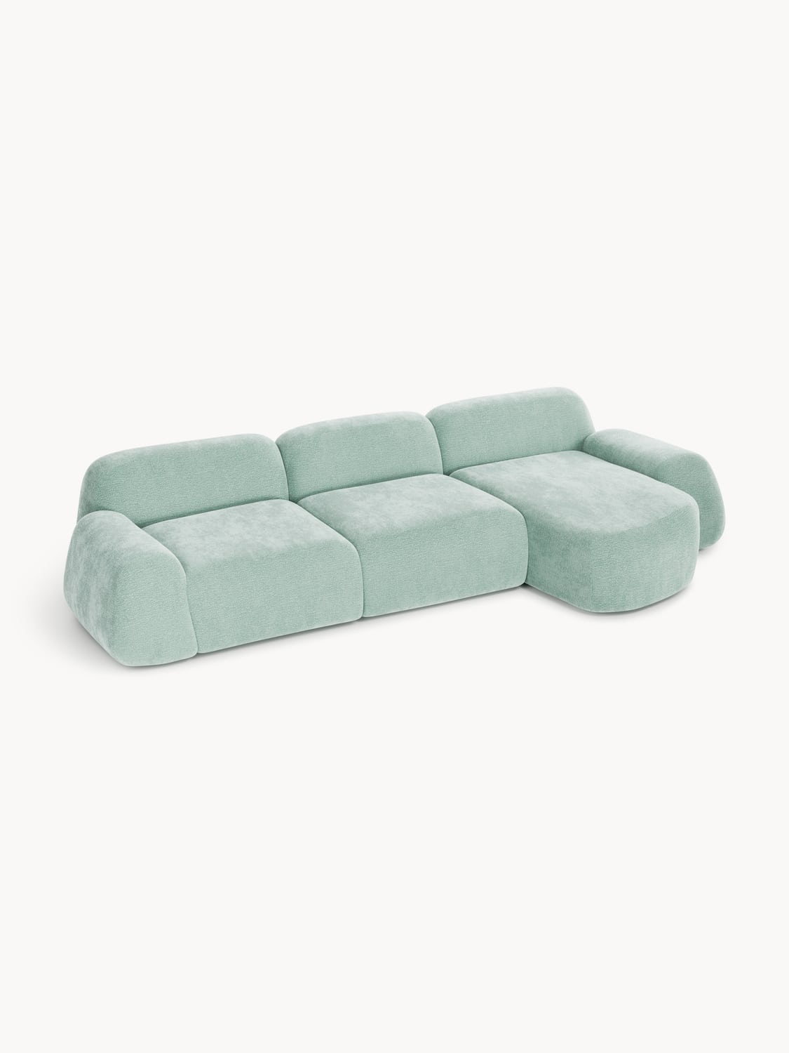 Wolke Modular Teddy-Corner Sofa (4-seater) — Pearl Grey