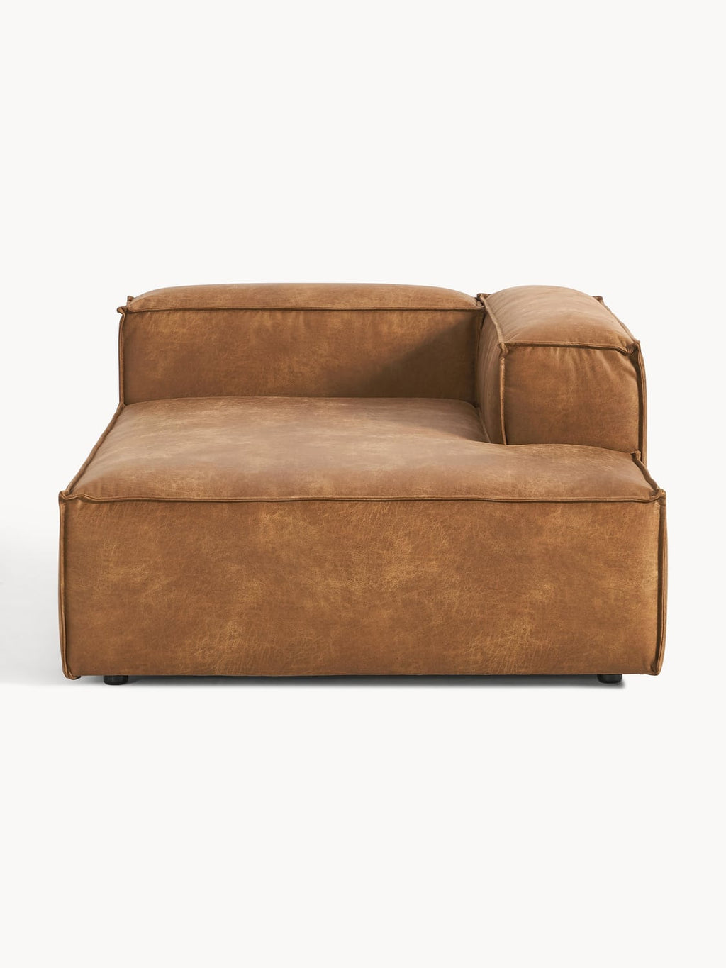 Lennon Ottoman Corner Module in Leather — Terracotta