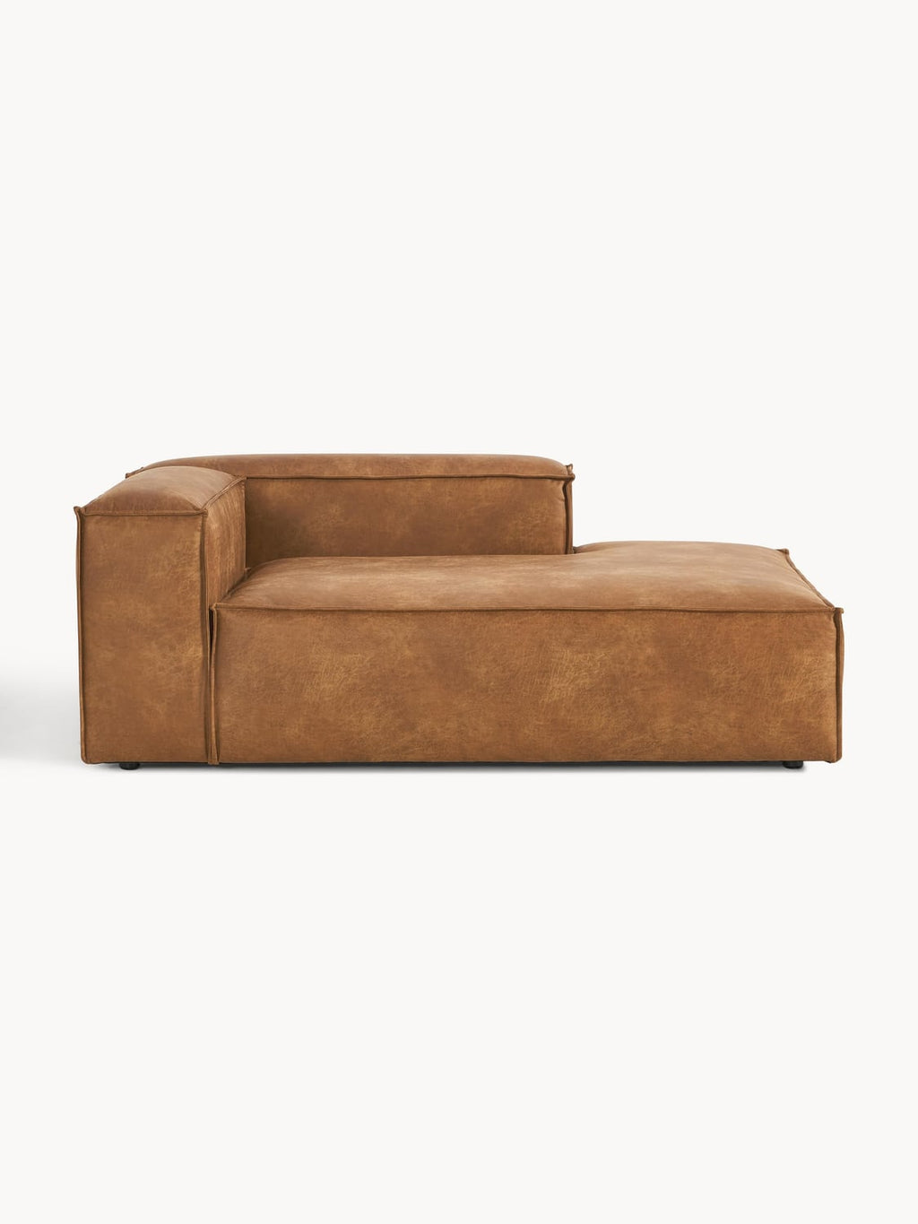 Lennon Ottoman Corner Module in Leather — Terracotta