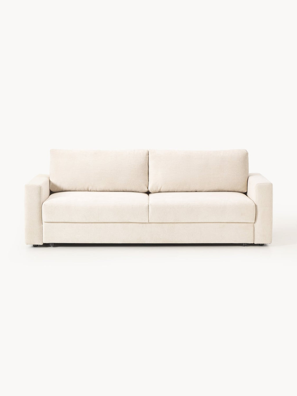 Tasha Velvet-Sofa Bed (3-seater) with Storage — Off-White