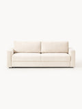 Tasha Velvet-Sofa Bed (3-seater) with Storage — Off-White