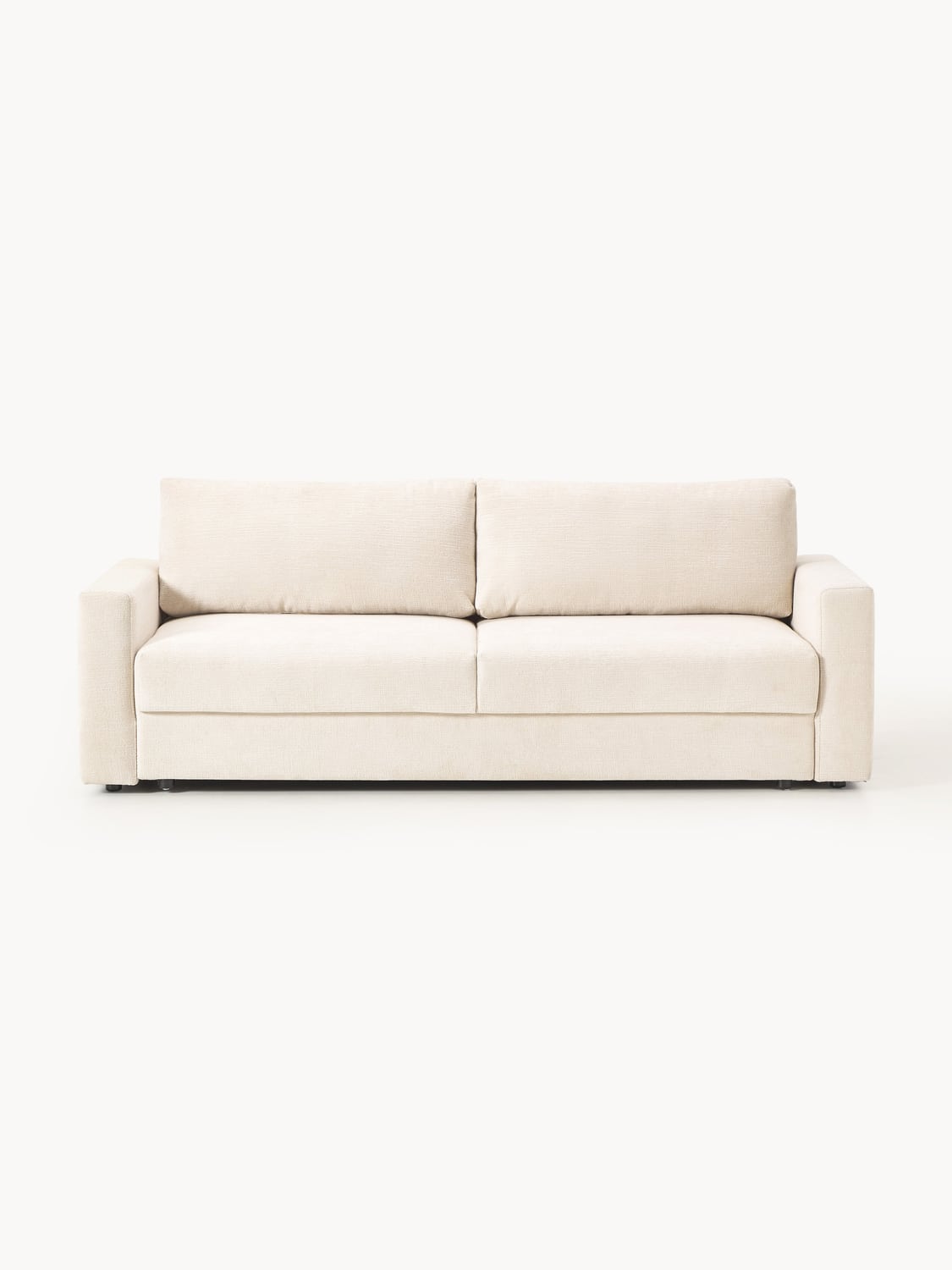 Tasha Velvet-Sofa Bed (3-seater) with Storage — Off-White