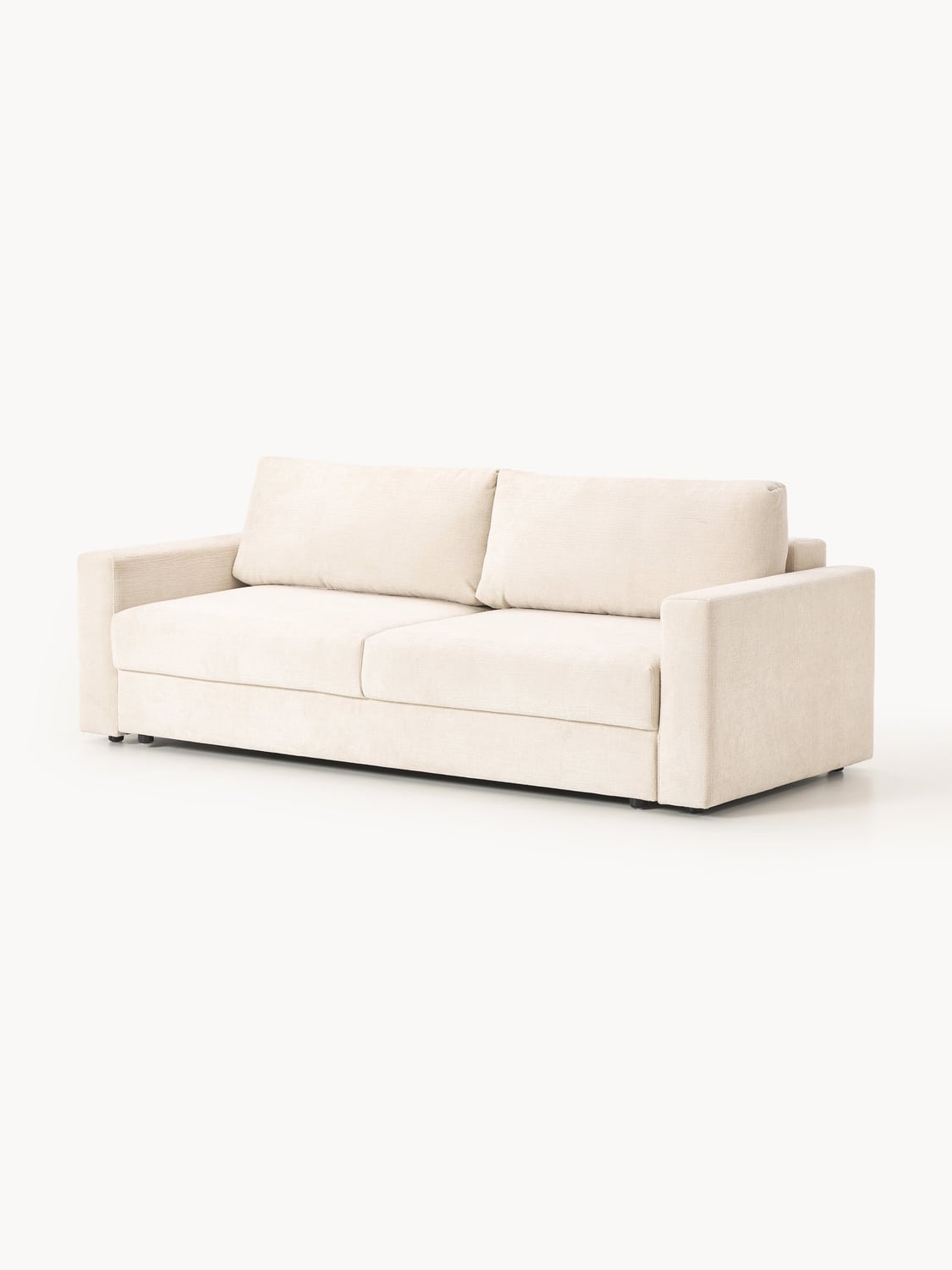 Tasha Velvet-Sofa Bed (3-seater) with Storage — Off-White