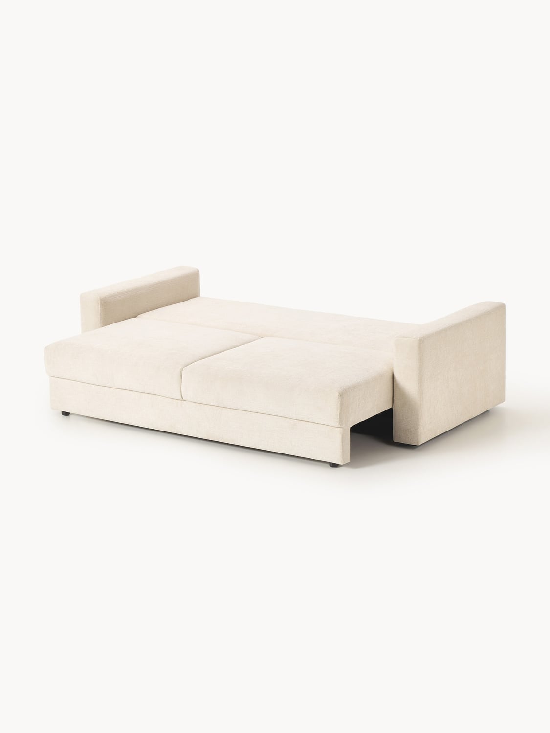 Tasha Velvet-Sofa Bed (3-seater) with Storage — Off-White