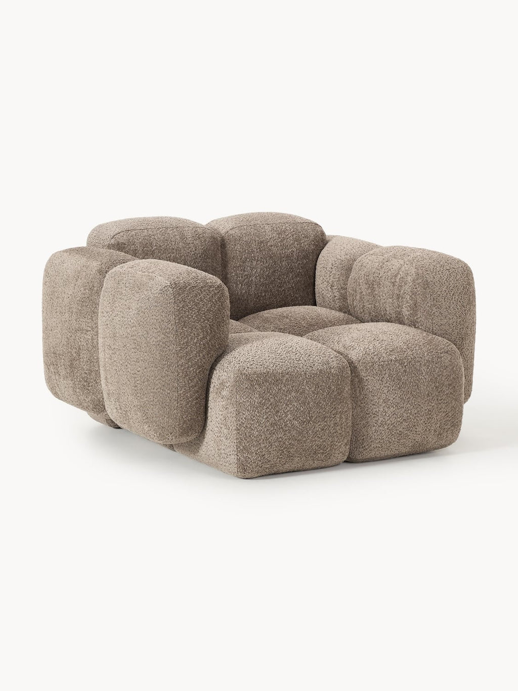 Tayla Lounge Chair in Teddy Bouclé — Taupe