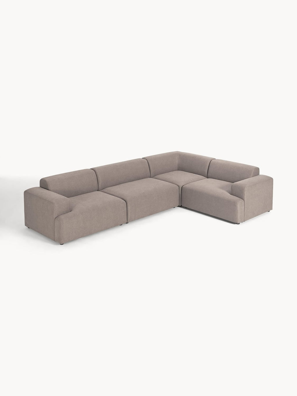 Melva Large Corner Sofa (4-seater) — Warm Grey