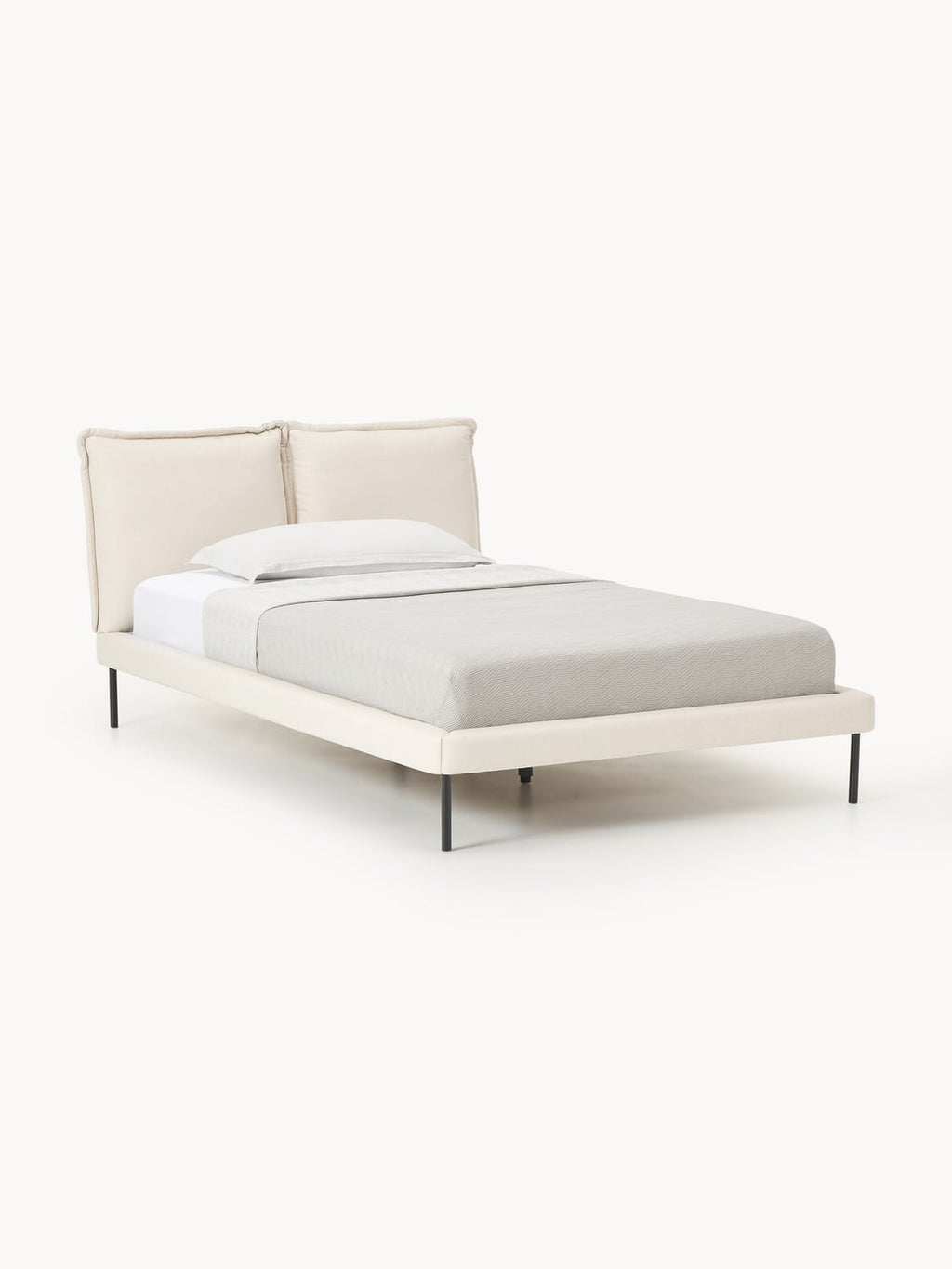 Amelia Upholstered Bed — Pearl Grey