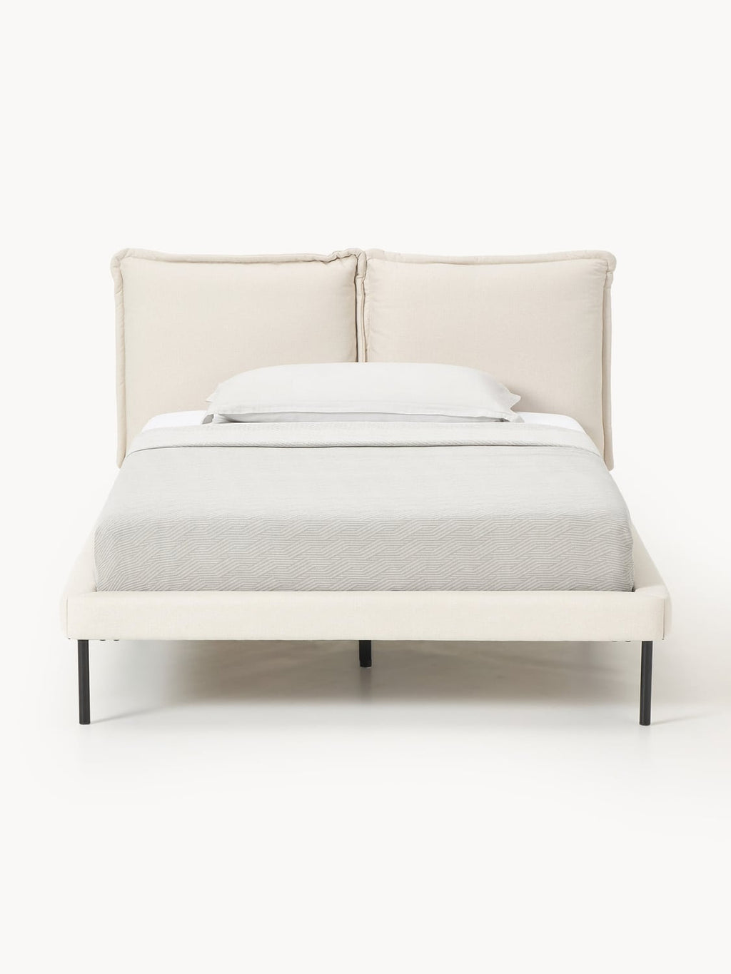 Amelia Upholstered Bed — Pearl Grey