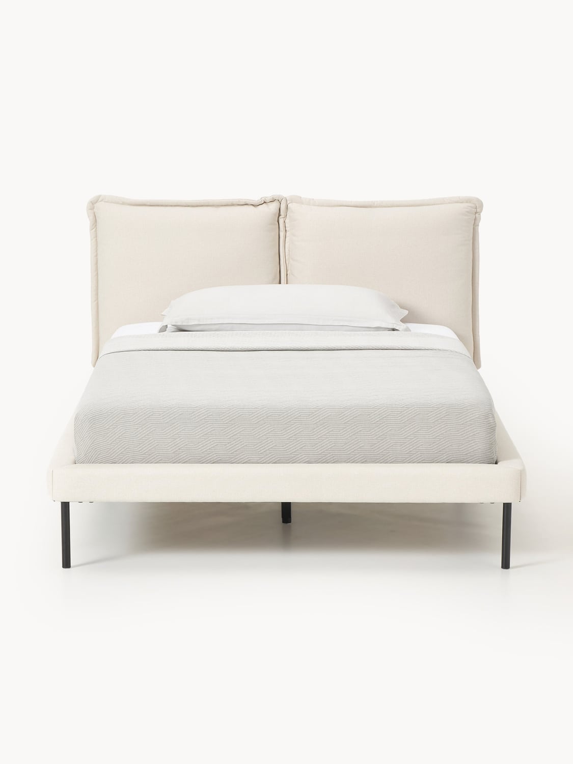 Amelia Upholstered Bed — Pearl Grey