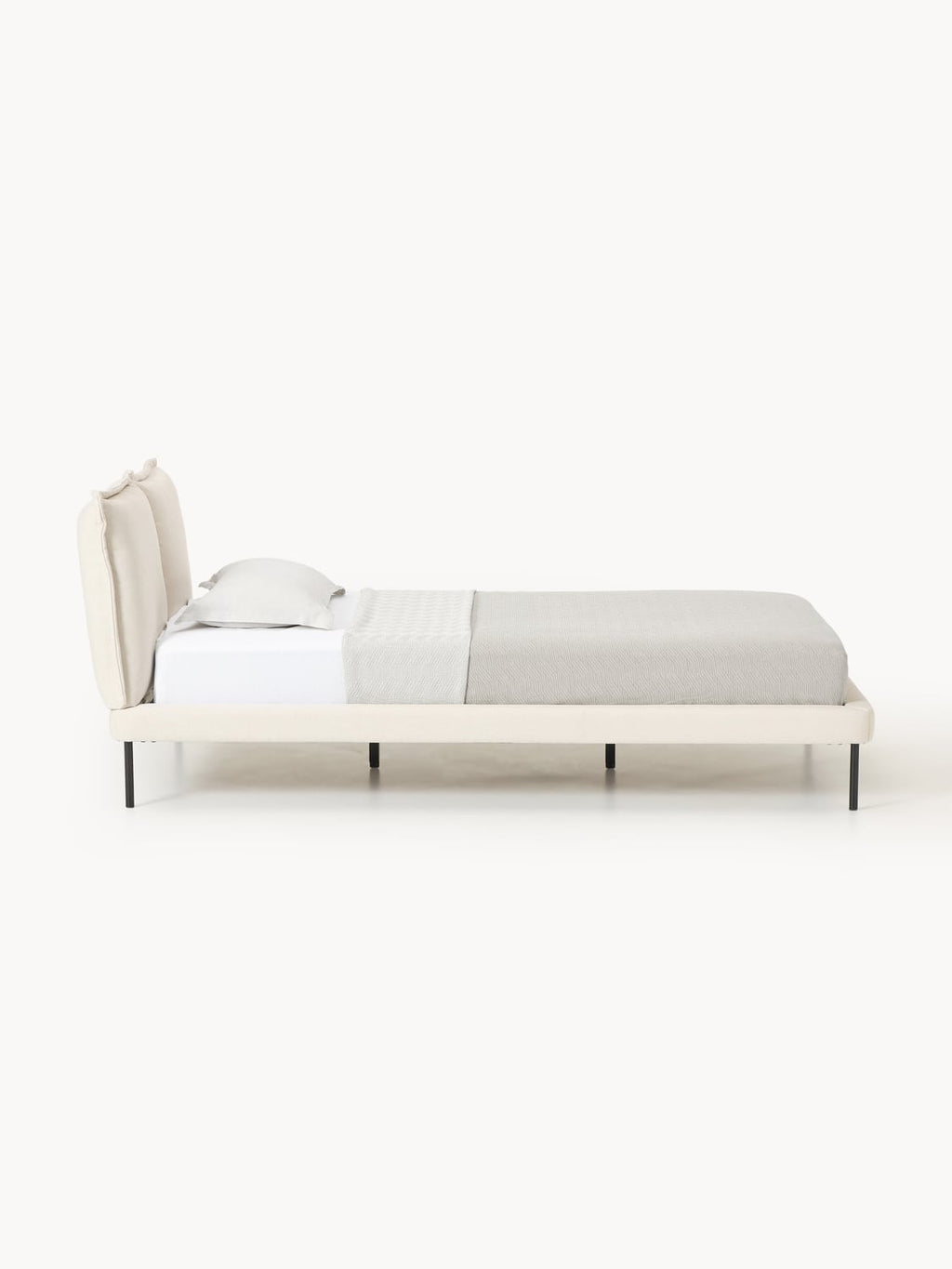 Amelia Upholstered Bed — Pearl Grey