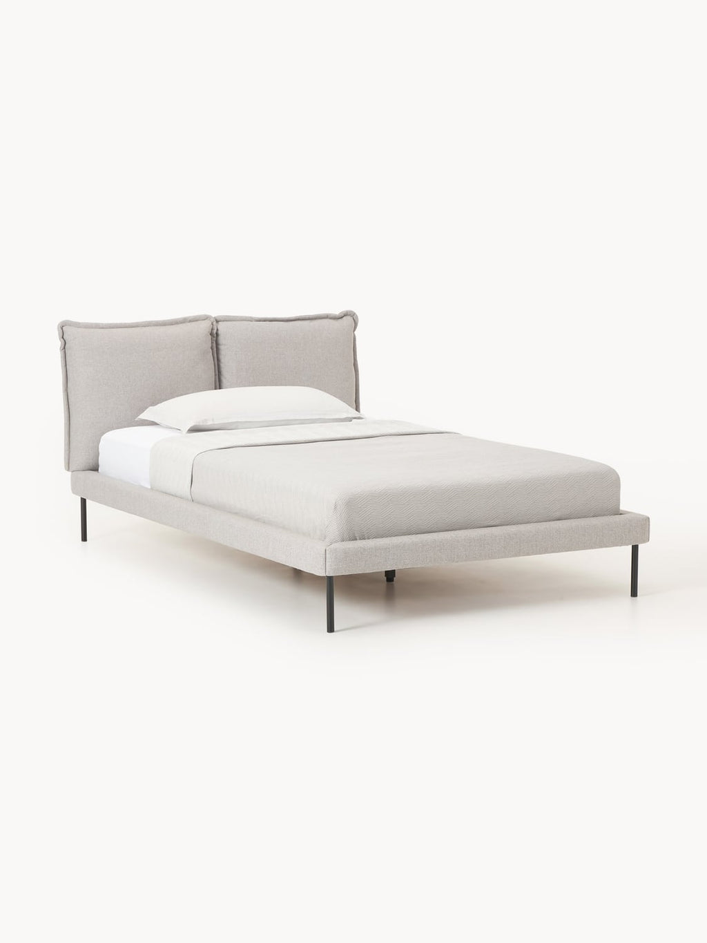 Amelia Upholstered Bed — Mist Grey