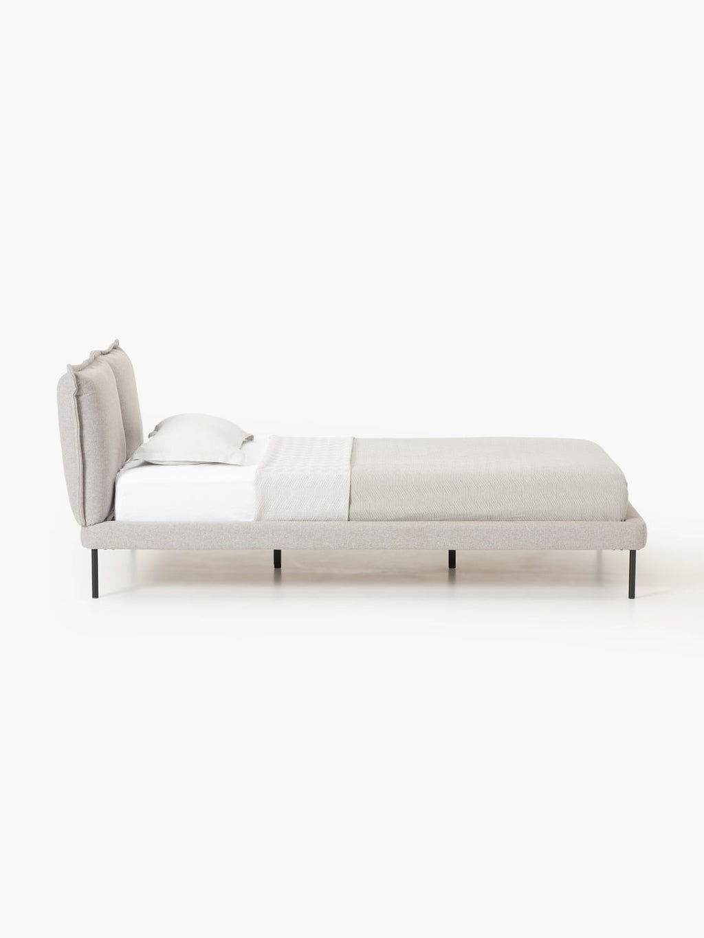 Amelia Upholstered Bed — Mist Grey