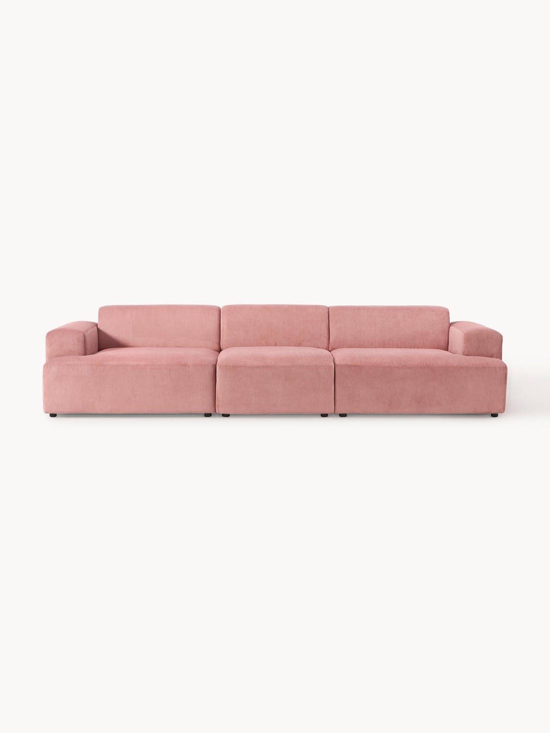 Melva Corduroy-Sofa (4-seater) — Pink
