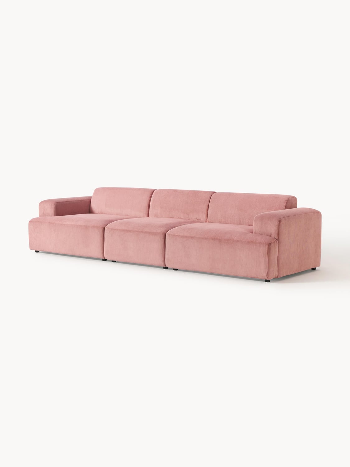 Melva Corduroy-Sofa (4-seater) — Pink