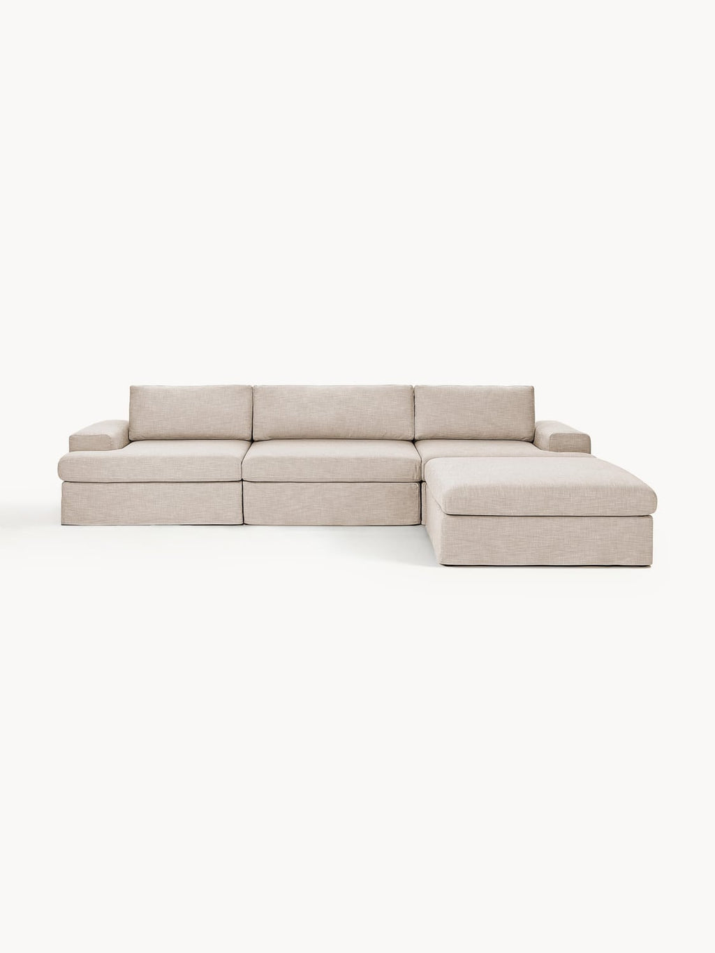 Russell Modular Sofa (4-seater) with Ottoman (left/right) — Oatmeal