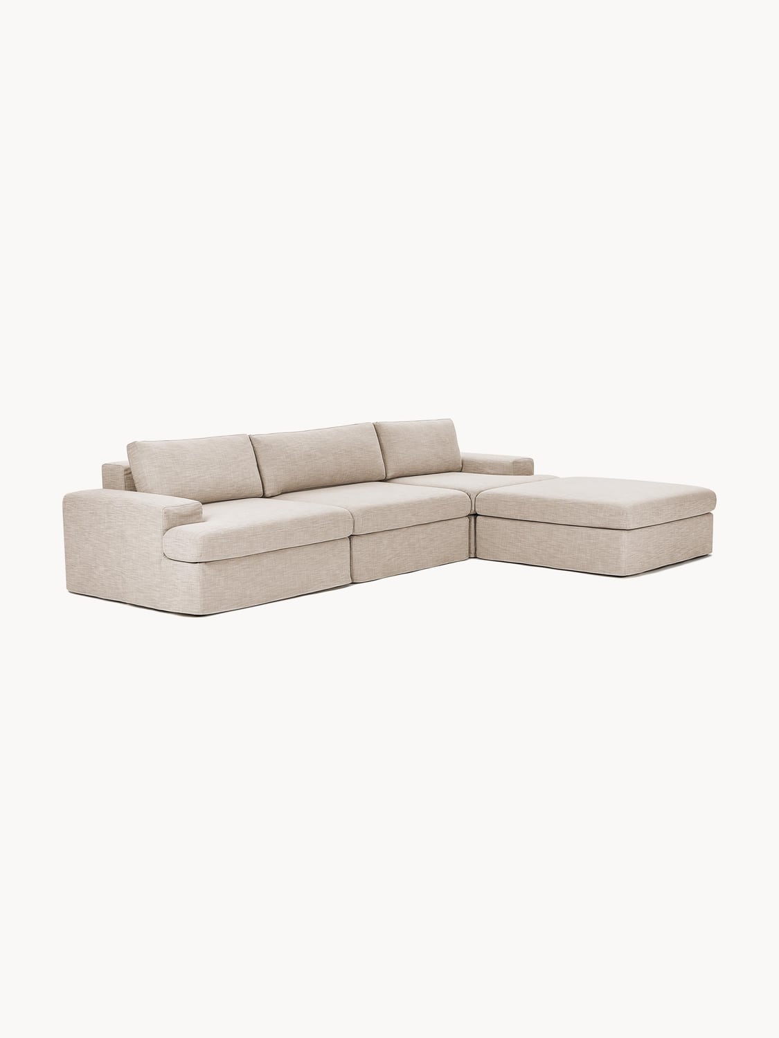 Russell Modular Sofa (4-seater) with Ottoman (left/right) — Oatmeal