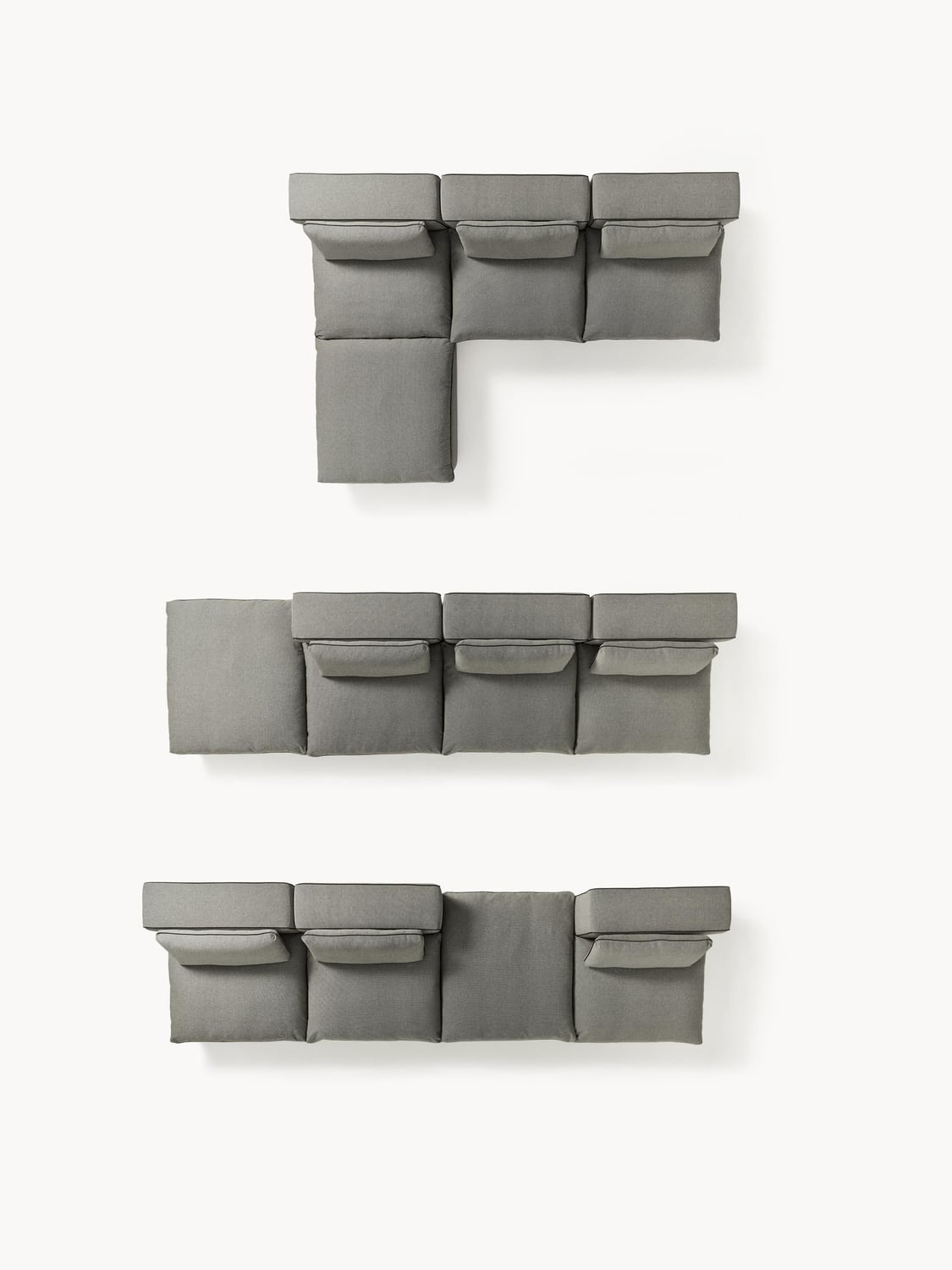 Felix Modular Sofa with Ottoman (left/right) — Dark Grey