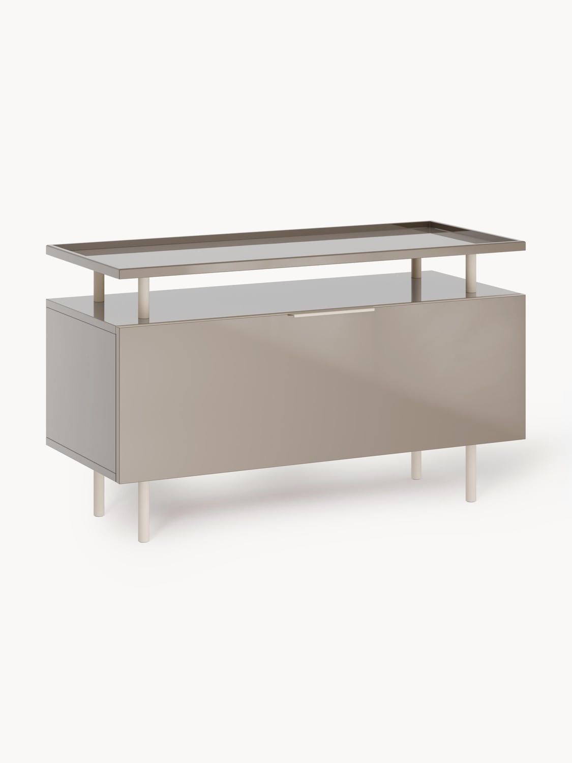 Lennie High-Gloss Sideboard — Sand Beige