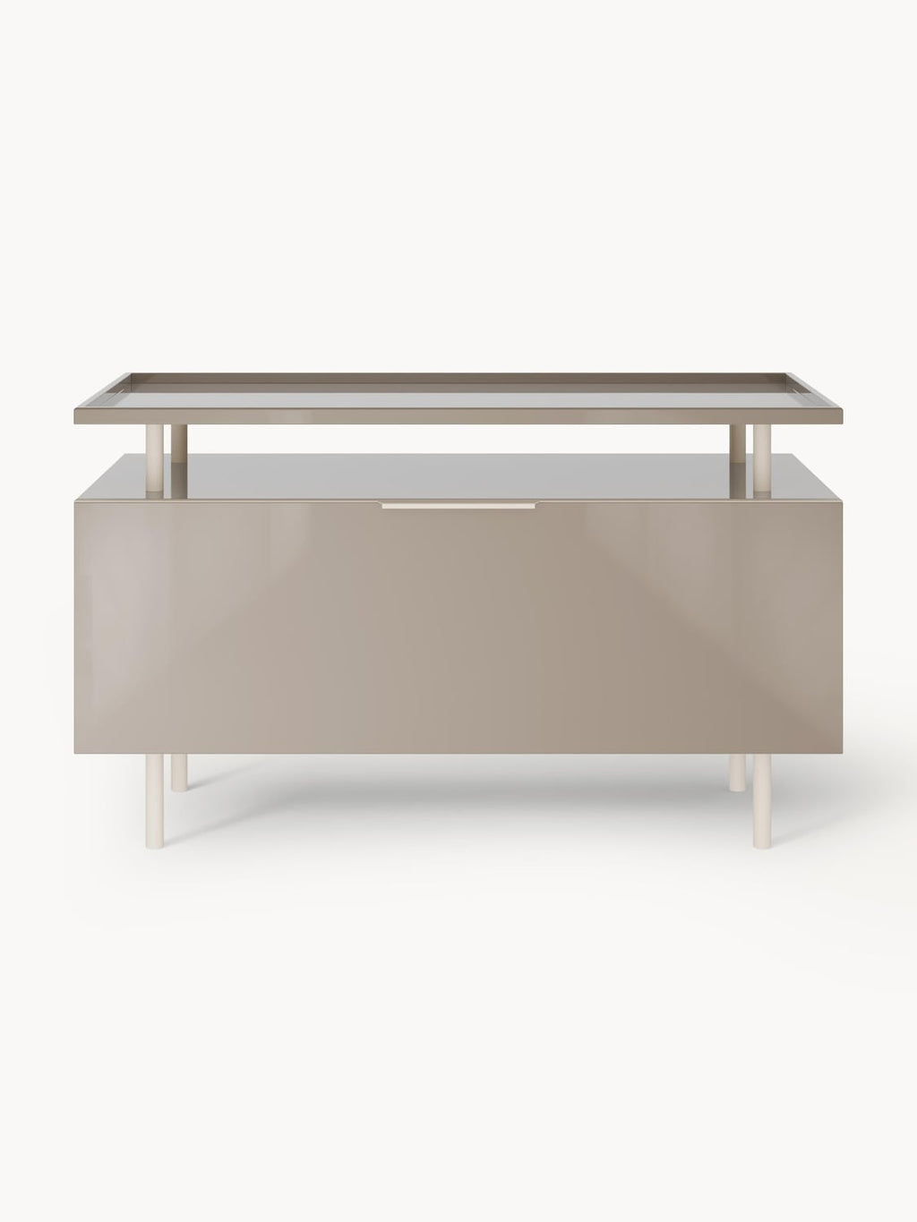 Lennie High-Gloss Sideboard — Sand Beige