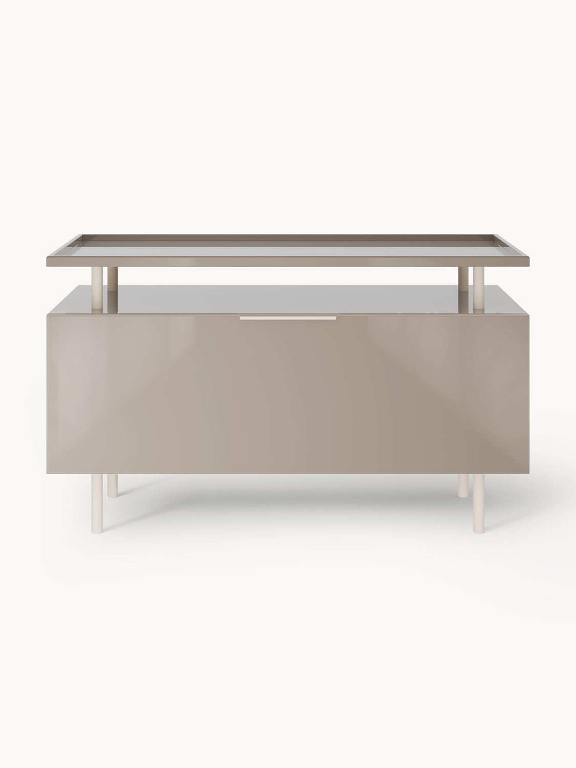 Lennie High-Gloss Sideboard — Sand Beige