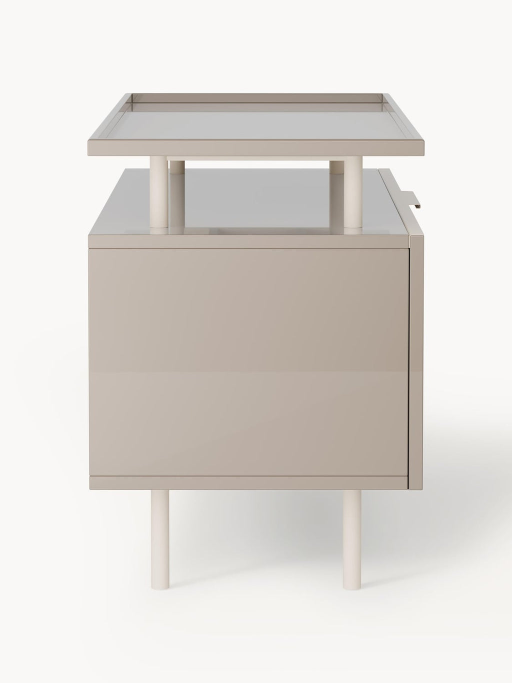 Lennie High-Gloss Sideboard — Sand Beige