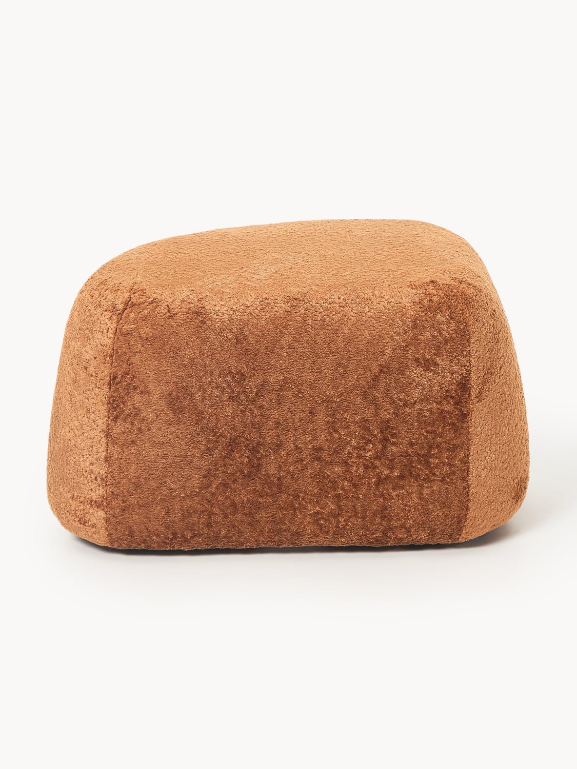 Wolke Oval Ottoman in Teddy Bouclé — Terracotta