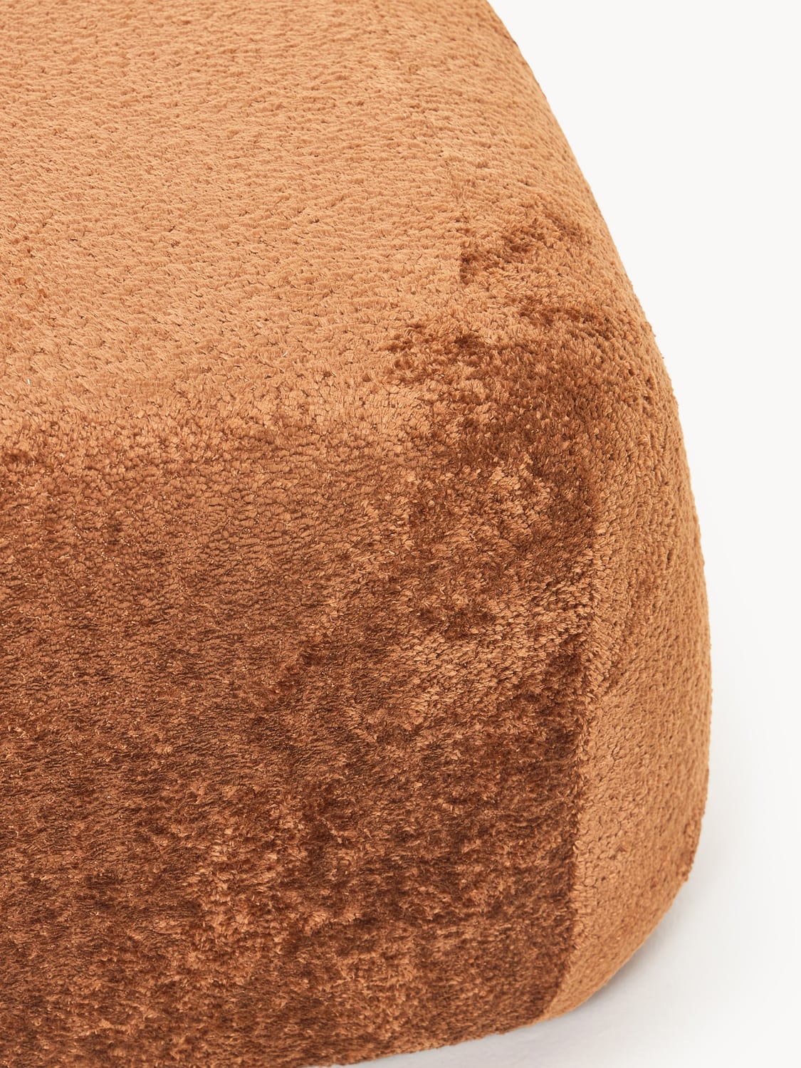 Wolke Oval Ottoman in Teddy Bouclé — Terracotta