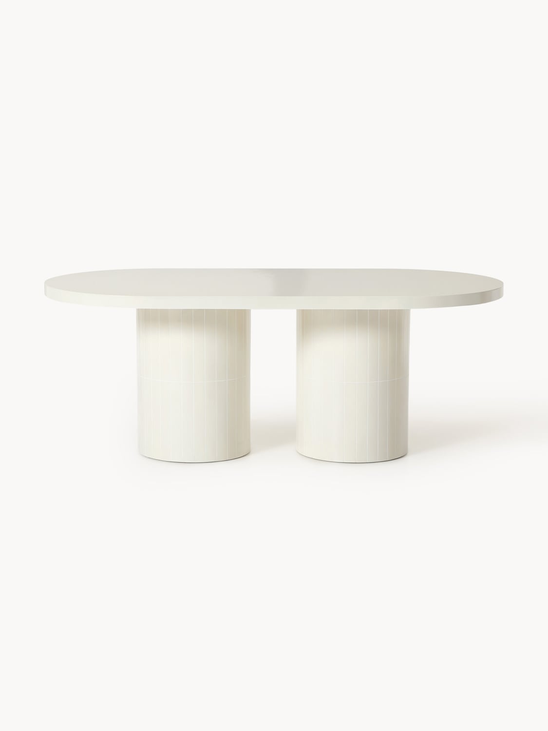 Saya Oval Garden Dining Table, 200 x 100 cm — Off-White