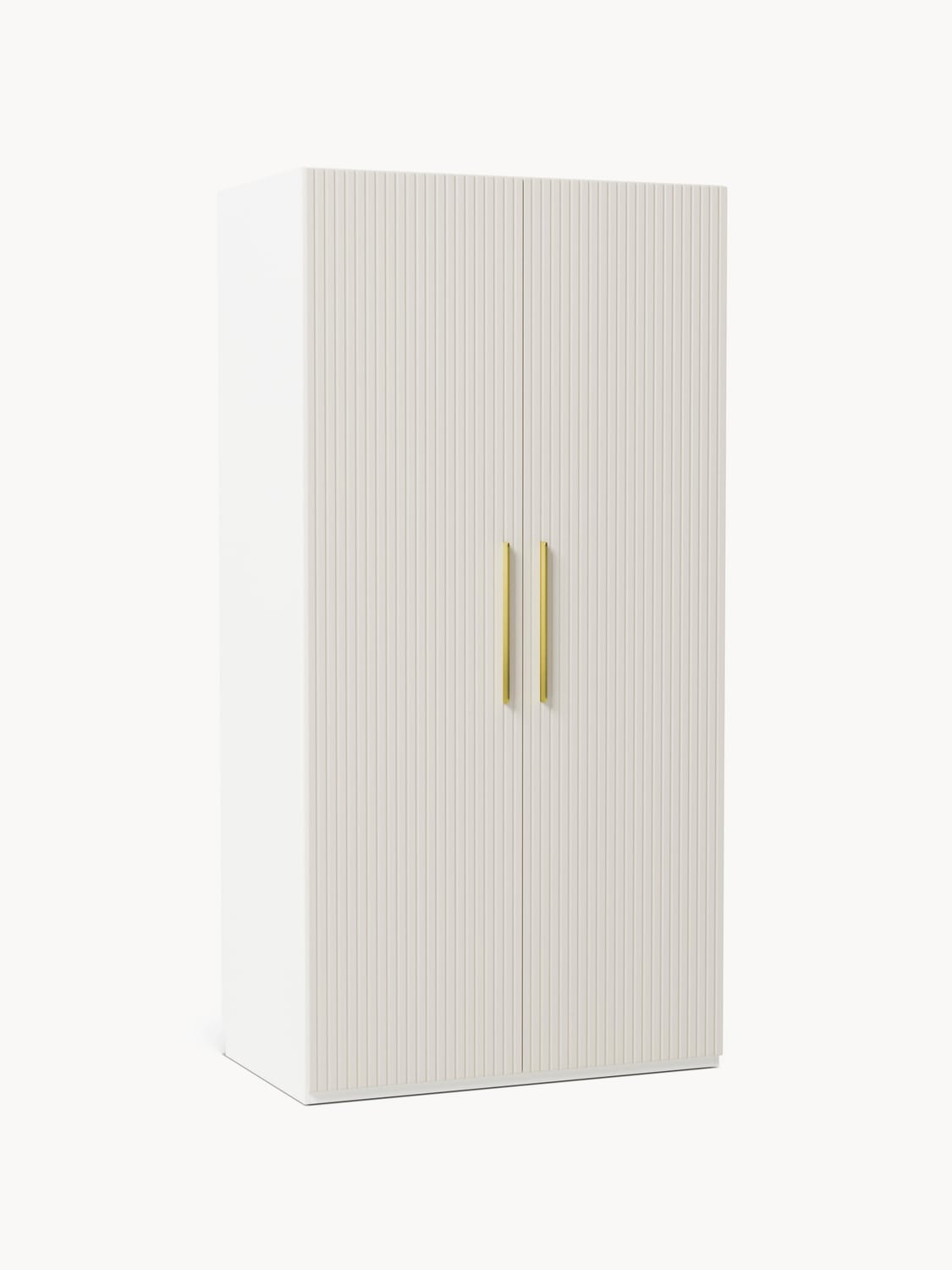 Simone Modular Hinged-Door Wardrobe, 100 cm Width, in various sizes — Off-White