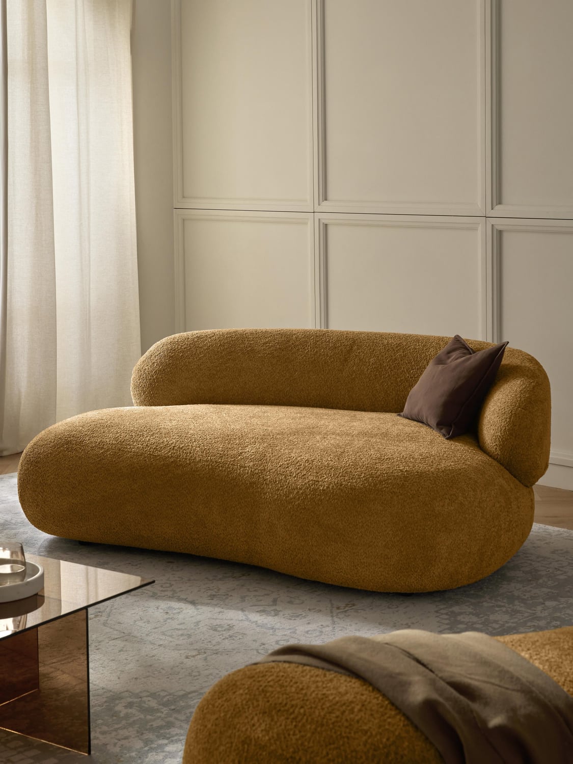 Alba Sofa (2-seater) in Teddy Bouclé — Ochre