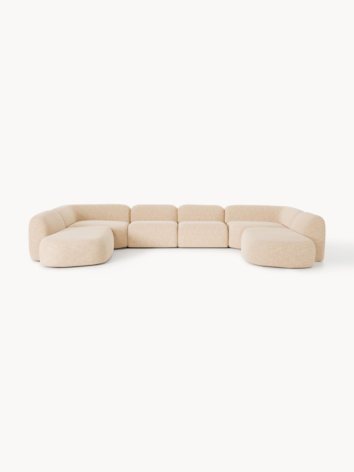 Wolke Modular Bouclé XL Sofa — Blush