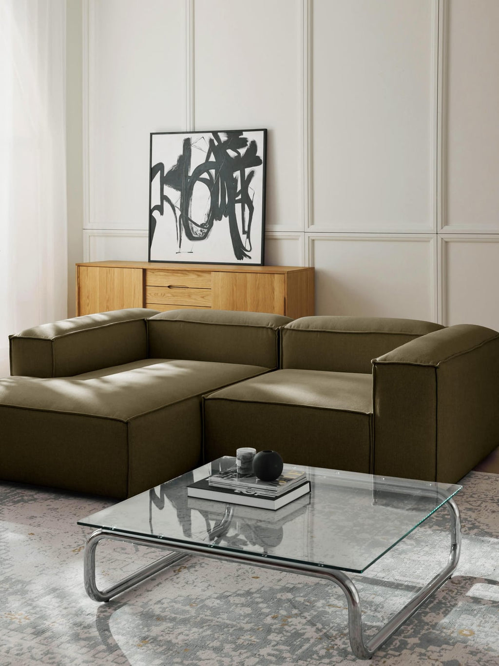 Lennon Modular Corner Sofa (2-seater) — Olive