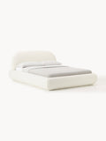 Alba Bouclé Upholstered Bed with Storage — Off-White