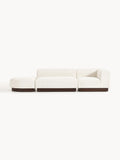 Natalie Modular Ottoman in Teddy Bouclé with Ottoman (left/right) — Light Grey