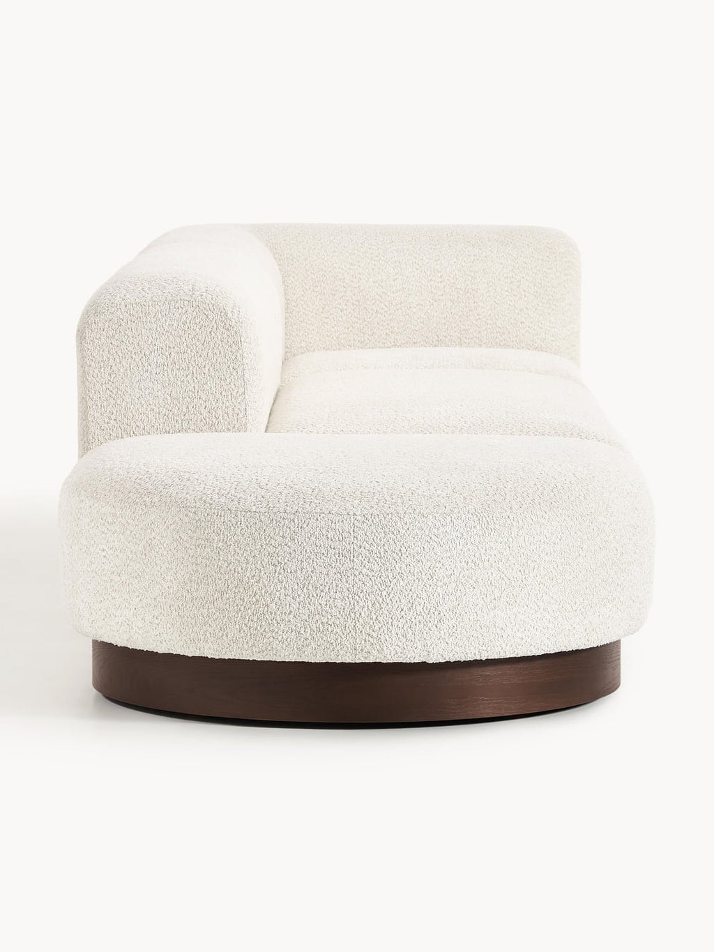 Natalie Modular Ottoman in Teddy Bouclé with Ottoman (left/right) — Light Grey