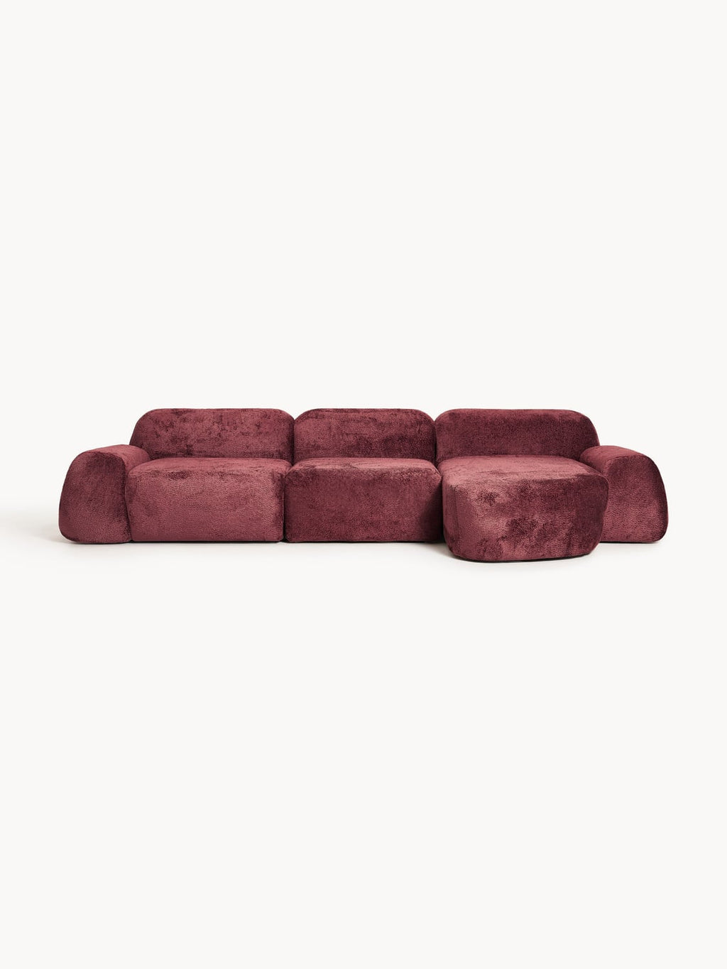 Wolke Modular Teddy Bouclé Corner Sofa (4-seater) — Dark Grey