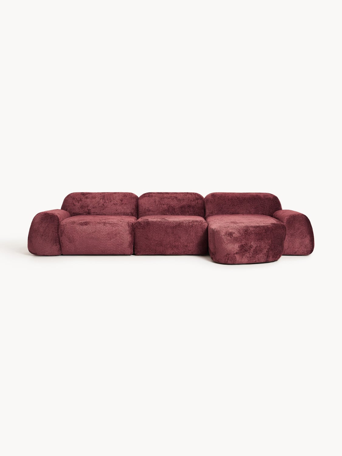 Wolke Modular Teddy Bouclé Corner Sofa (4-seater) — Dark Grey