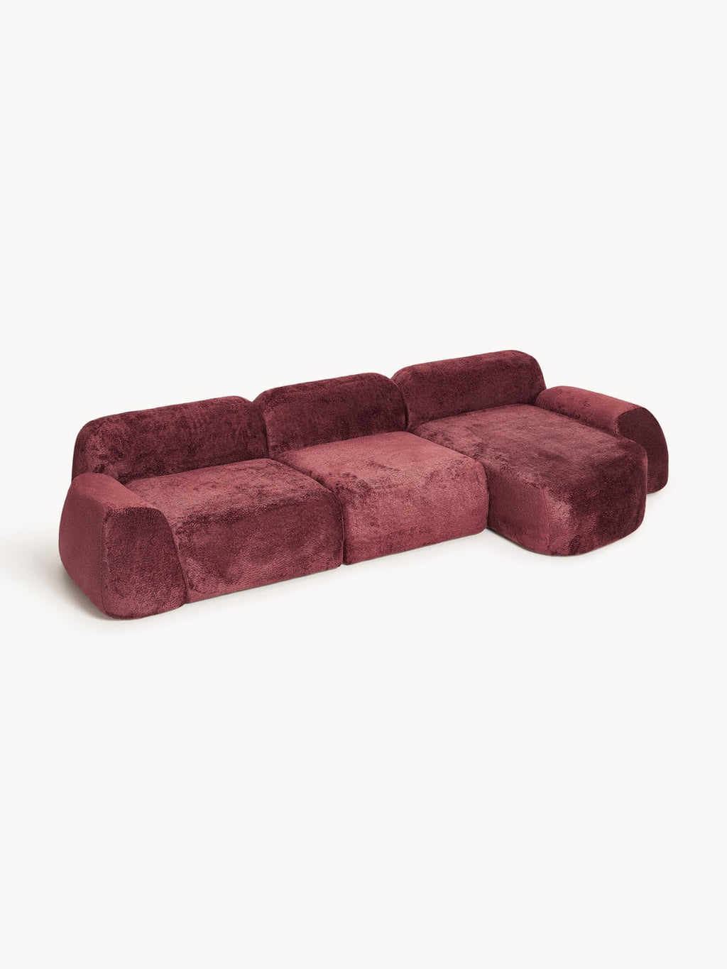 Wolke Modular Teddy Bouclé Corner Sofa (4-seater) — Dark Grey