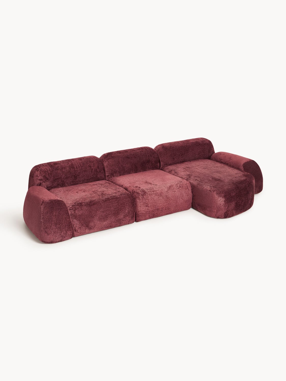 Wolke Modular Teddy Bouclé Corner Sofa (4-seater) — Dark Grey